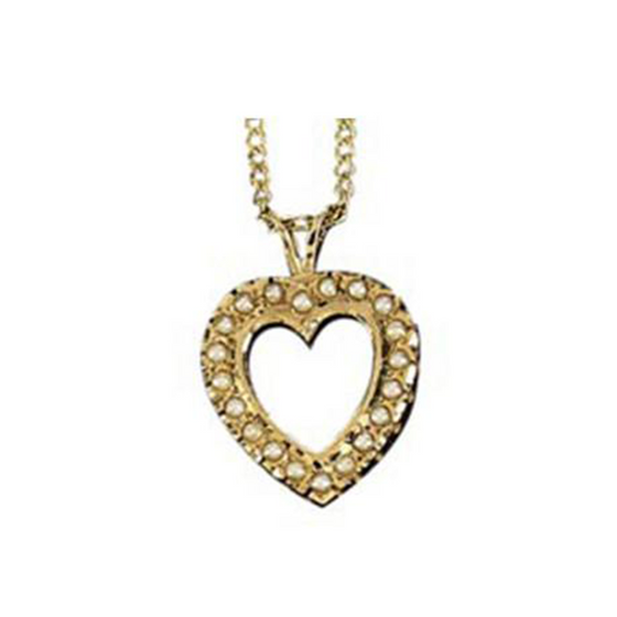 Jewelry: Crown Pearl Heart Pendant