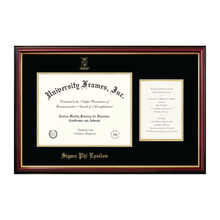  Classic Mahogany SigEp Membership Certificate and Bid Card Frame